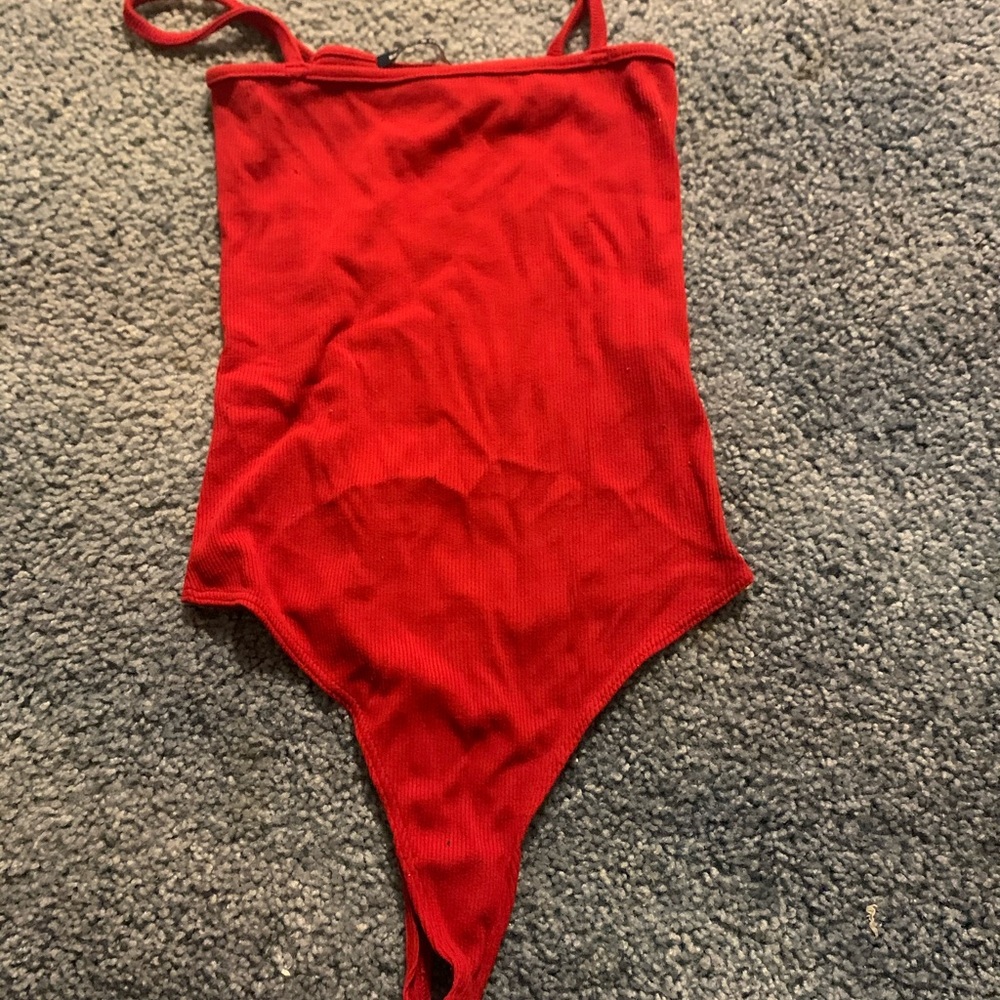 red bodysuit